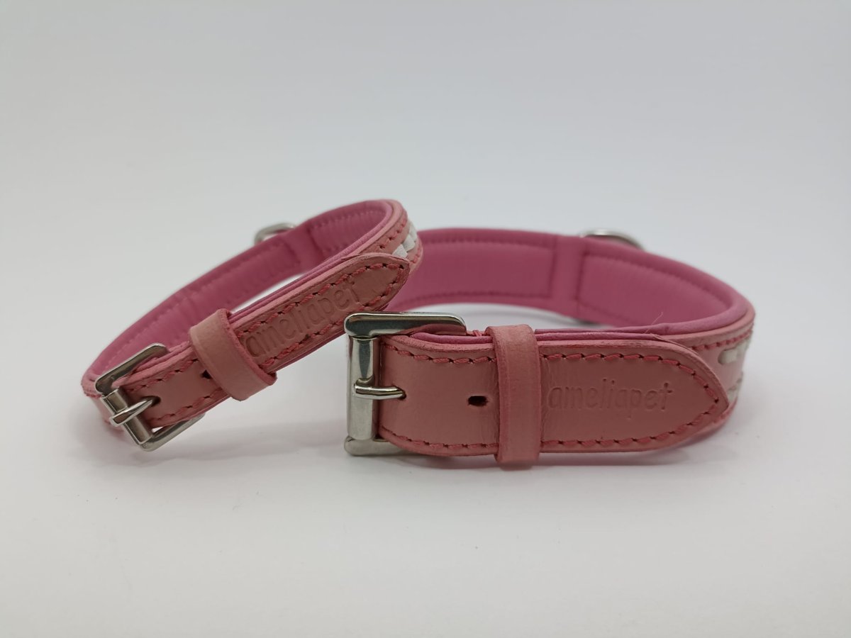 Collare Amelia Pet in Cuoio con Doppio Ricamo - immagine 3