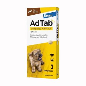 AdTab Elanco Compresse Masticabili per Cani fino a 2,5 kg