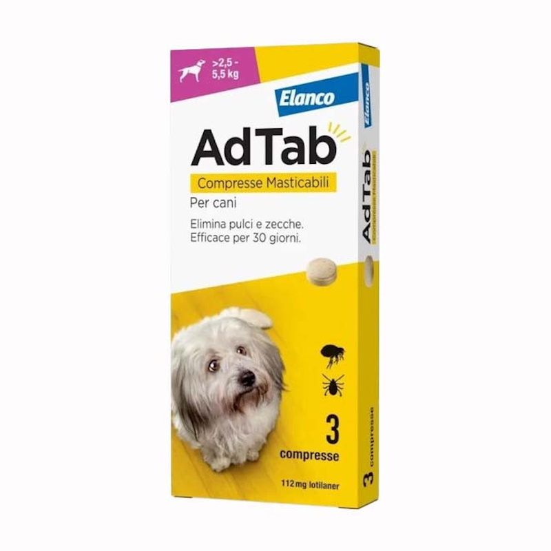 AdTab Elanco Compresse Masticabili per Cani da 2,5 a 5,5 kg - immagine 2