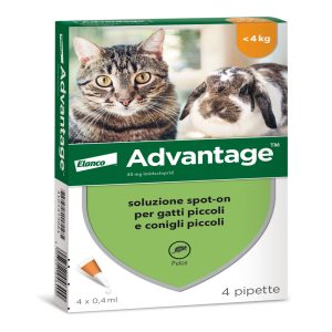 Advantage Antiparassitario Spot-On per Gatti e Conigli fino a 4 kg