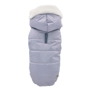 Winter down jacket hoodie Argento