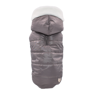Winter down jacket hoodie Grigio