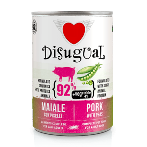 Disugual Adult Patè Monoproteico per Cane Gusto Maiale e Piselli
