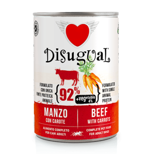 Disugual Adult Patè Monoproteico per Cane Gusto Manzo e Carote