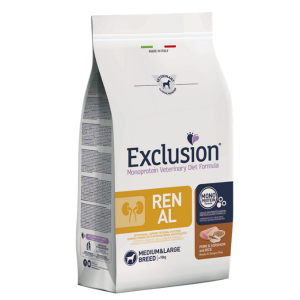 Exclusion Diet Cane Renal Medium/Large Breed Maiale Sorgo e Riso