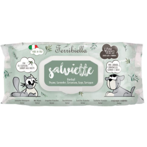 Ferribiella Salviette Detergenti Cane e Gatto Herbal 40 Pezzi