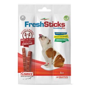 Giuntini Snack per Cani di tutte le Taglie Crancy Fresh Sticks Manzo 30 gr