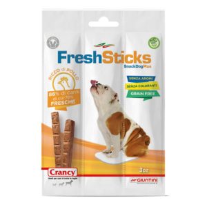 Giuntini Snack per Cani di tutte le Taglie Crancy Fresh Sticks Pollo 30 gr