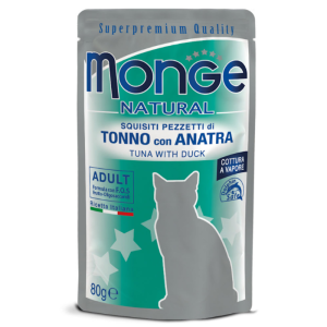 Monge Natural Bustine Gatto Adulto Tonno e Anatra 80 gr