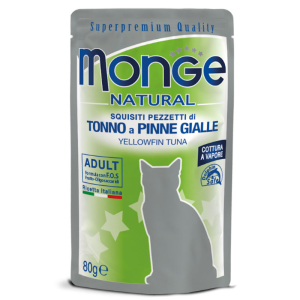 Monge Natural Bustine Gatto Adulto Tonno a Pinne Gialle 80 gr