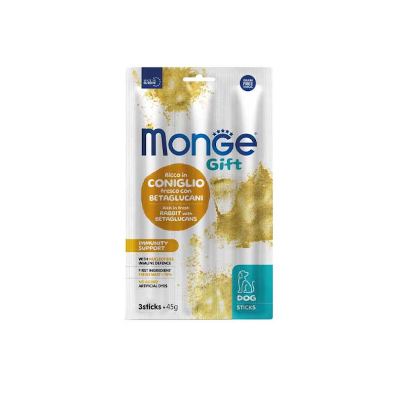 Monge Gift Snack Stick Cane Immunity Support Coniglio e Betaglucani 45 gr - immagine 2