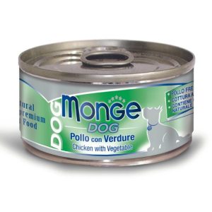 Monge Pezzetti di Carne Gusto Pollo e Verdure per Cane Adulto 95 gr