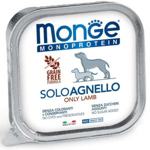 Monge Solo Patè Monoprotein per Cane Adulto Gusto Agnello 150 gr