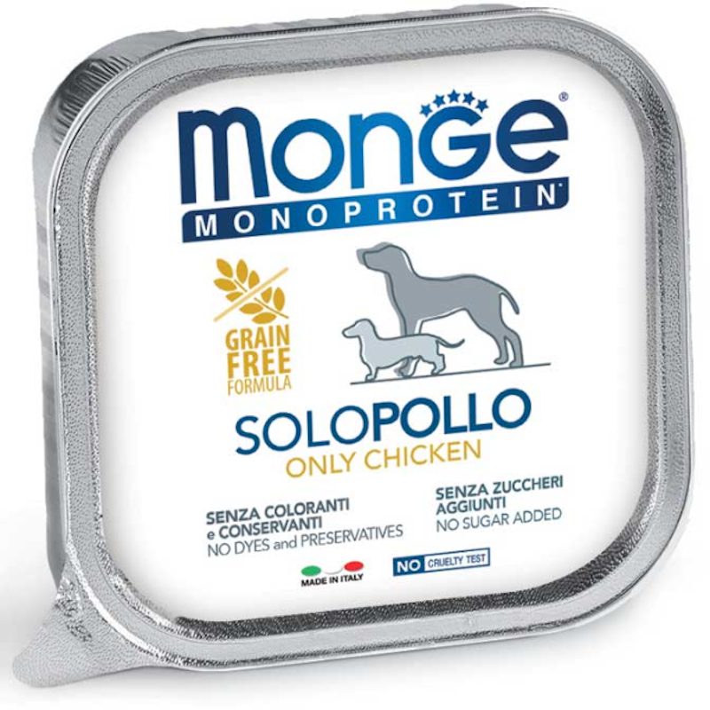 Monge Solo Patè Monoprotein per Cane Adulto Gusto Pollo 150 gr