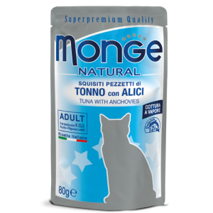 Monge Natural Bustine Gatto Adulto Tonno e Alici 80 gr