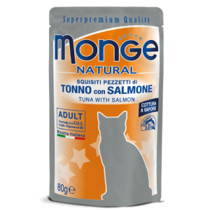 Monge Natural Bustine Gatto Adulto Tonno e Salmone 80 gr