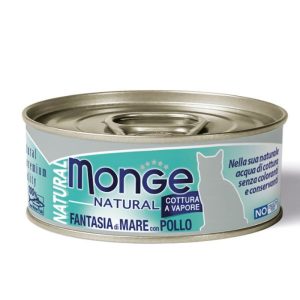 Monge Natural Scatolette Gatto Gusto Fantasia di Mare con Pollo 80 gr