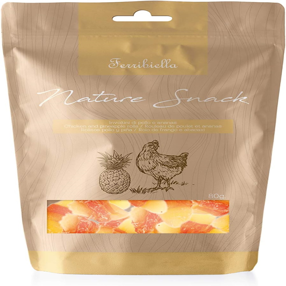 Ferribiella Nature Snack Cane Involtini Pollo e Ananas 80 gr