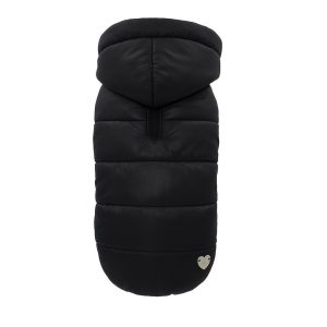 Winter down jacket hoodie Nero
