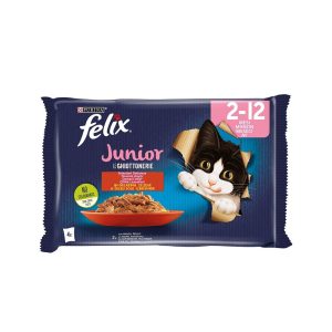 FELIX Le GHIOTTONERIE Gatto Junior con Manzo e con Pollo