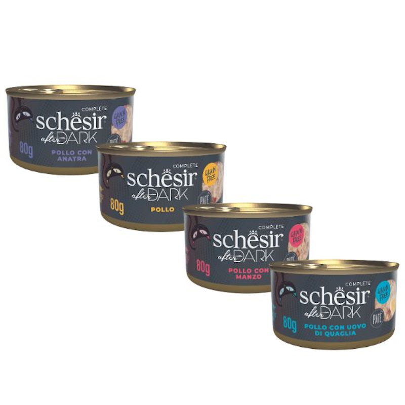 Schesir Dark Filetti in Brodo Gatto Gusto Pollo e Prosciutto 80 gr - immagine 3