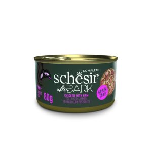 Schesir Dark Filetti in Brodo Gatto Gusto Pollo e Prosciutto 80 gr
