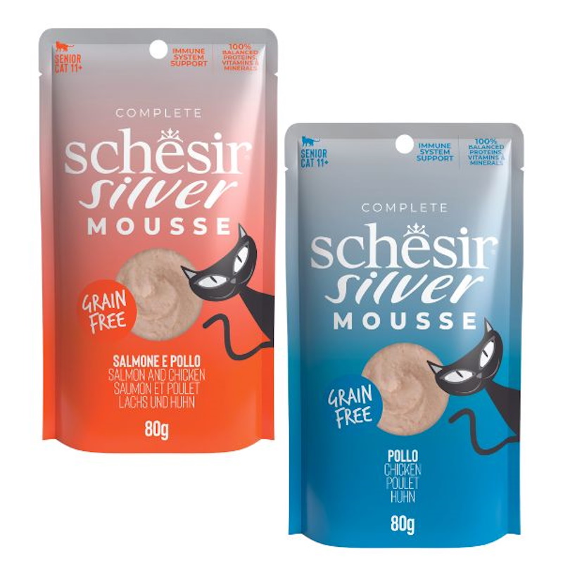 Schesir Silver Mousse Gatto Anziano Pollo e Salmone 80 gr - immagine 3