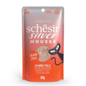 Schesir Silver Mousse Gatto Anziano Pollo e Salmone 80 gr