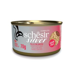 Schesir Silver Filetti Mousse in Brodo Gatto Anziano Pollo e Anatra 70 gr