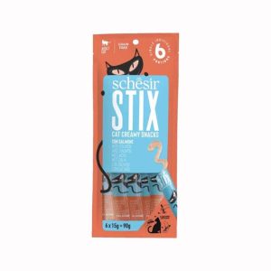 Schesir Stix Snack Crema per Gatto Adulto Gusto Salmone 6×15 gr