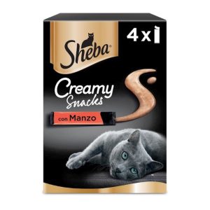 Sheba Creamy Snacks per Gatto Gusto Manzo Multipack 4×12 gr