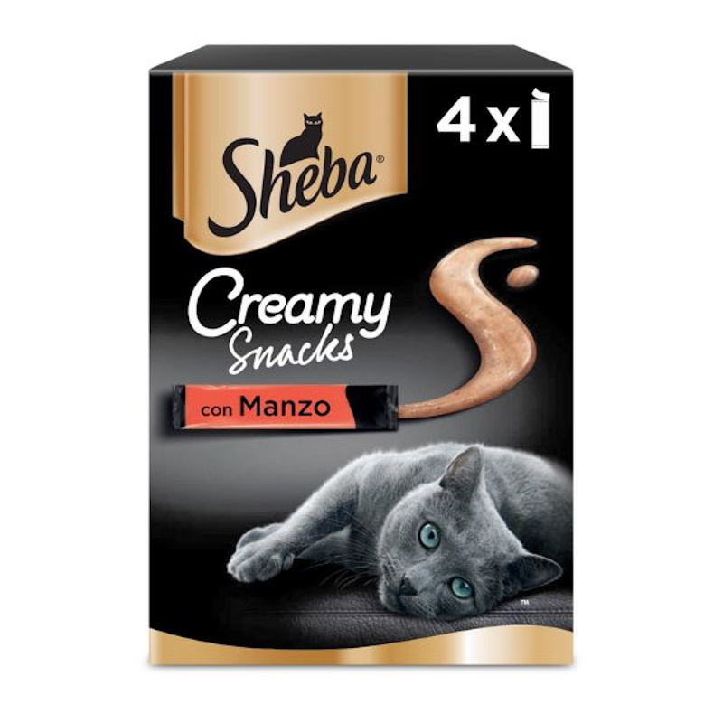 Sheba Creamy Snacks per Gatto Gusto Manzo Multipack 4×12 gr