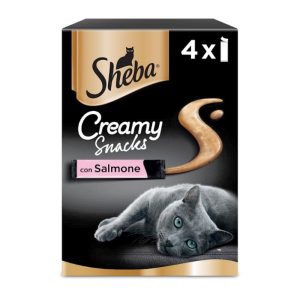 Sheba Creamy Snacks per Gatto Gusto Salmone Multipack 4×12 gr