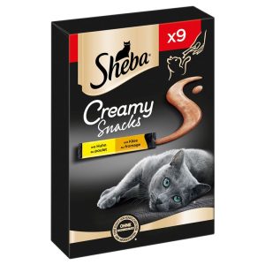 Sheba Creamy Snacks per Gatto Gusto Pollo e Formaggio Multipack 9×12 gr