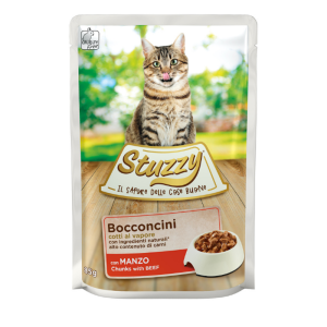 Stuzzy Cat Bocconcini In Salsa per Gatto Adulto Gusto Manzo 85 gr