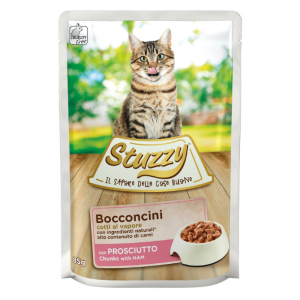 Stuzzy Cat Bocconcini In Salsa per Gatto Adulto Gusto Prosciutto 85 gr