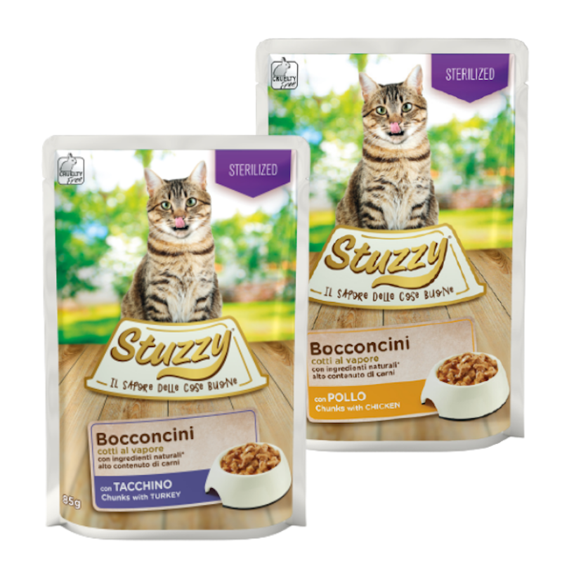 Stuzzy Cat Bocconcini In Salsa per Gatto Sterilizzato Gusto Pollo 85 gr - immagine 3