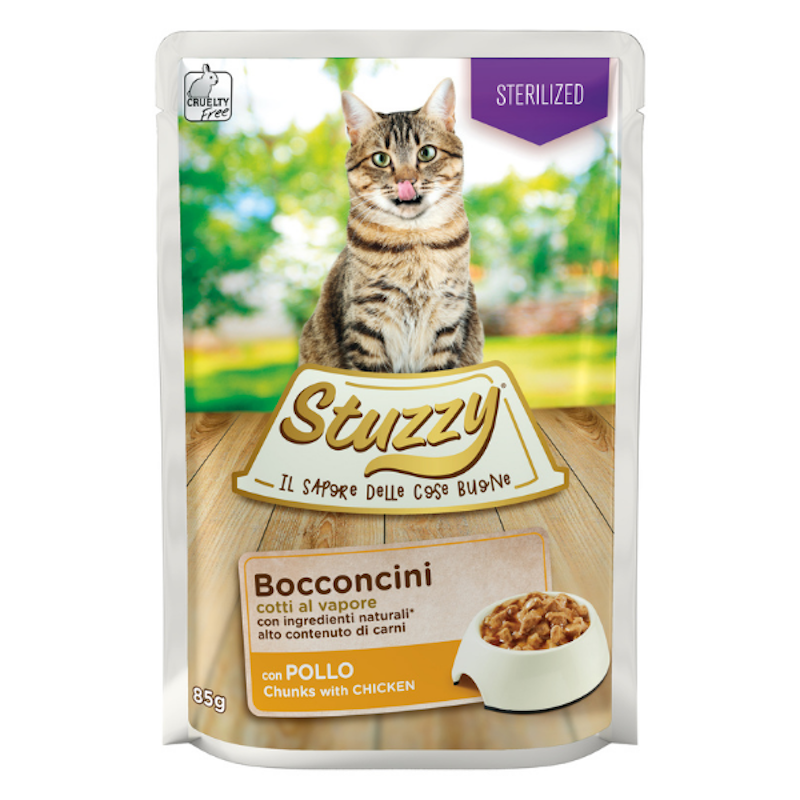 Stuzzy Cat Bocconcini In Salsa per Gatto Sterilizzato Gusto Pollo 85 gr
