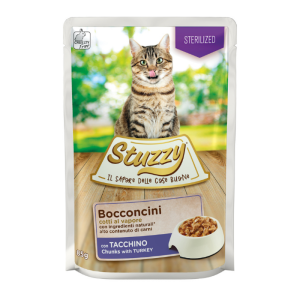 Stuzzy Cat Bocconcini In Salsa per Gatto Sterilizzato Gusto Tacchino 85 gr