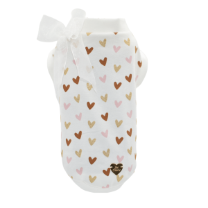 Glittering Heart Cotton Cream TShirt