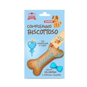 Kit Torta per Cagnolino Compleanno Biscottoso con Candelina