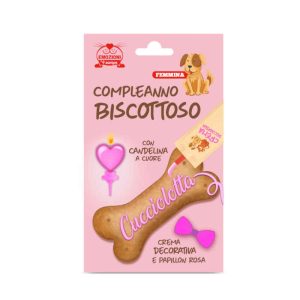 Kit Torta per Cagnolina Compleanno Biscottoso con Candelina