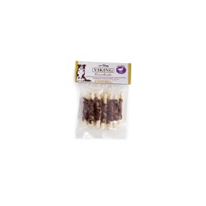Leo Pet Viking Snack Cane Bastoncini in Pelle Bovina con Anatra 80 gr