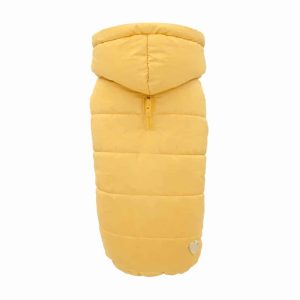Winter down jacket hoodie Giallo oro