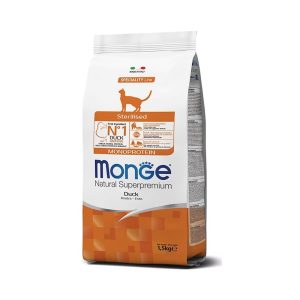 Monge Crocchette per Gatto Sterilizzato Gusto Anatra