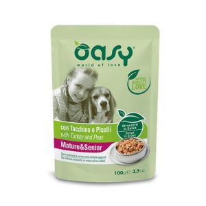 Oasy Mature Senior Straccetti in Salsa per Cane Gusto Tacchino e Piselli