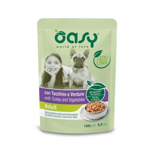 Oasy Adult Straccetti in Salsa per Cane Gusto Tacchino e Verdure
