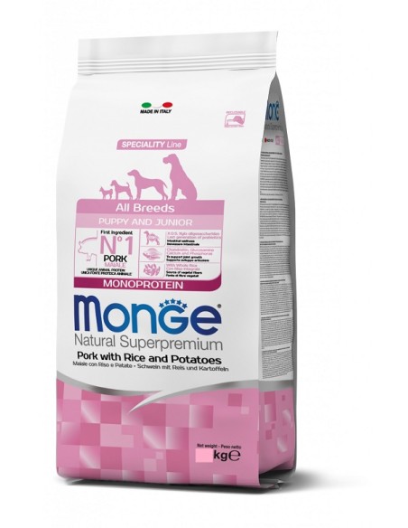 Monge All Breeds Puppy & Junior Monoprotein Maiale, Riso e Patate