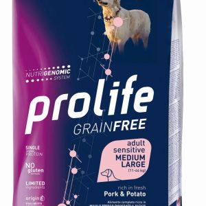  Prolife Grain Free Adult Sensitive Medium/Large Maiale & Patate