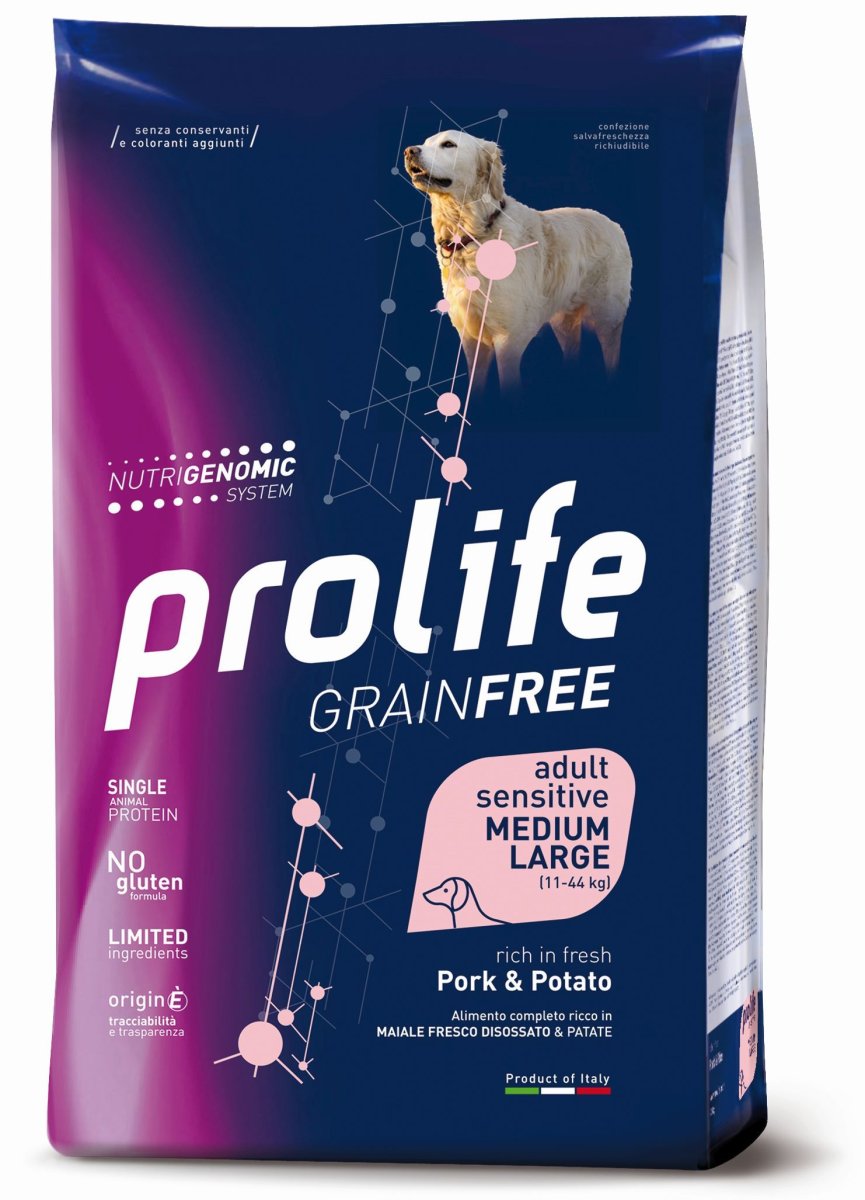 Prolife Grain Free Adult Sensitive Medium/Large Maiale & Patate